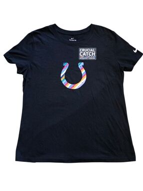 Indianapolis Colts Nike Large Black Crucial Catch Intercept Cancer Tee Shirt